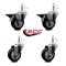 Service Caster 3.5'' Black Poly Wheel Swivel 7/16'' Grip Ring Stem Caster Set 2 Brakes, 4PK GR20S3514-PPUB-BLK-PLB-716138-2-S-2 - alternate 5